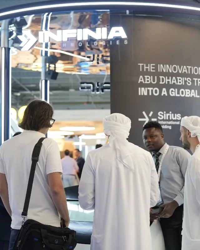 Malcom Mudhungwaza at a technology exhibition in Abu Dhabi